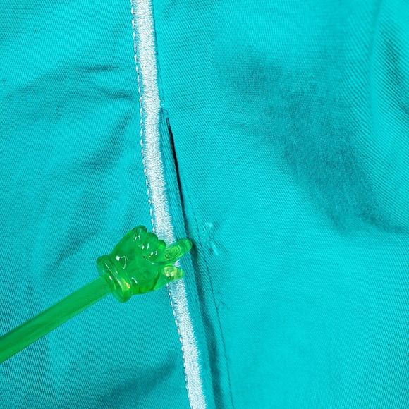 Bob Mackie Wearable Art Green Floral Embroidered Zip Up 3/4 Sleeve Jacket Sz M - Picture 5 of 6